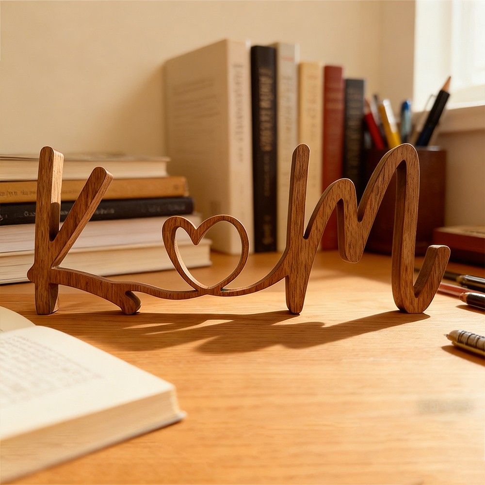 Personalized Couple Wooden Initials Name Sign Love Gifts for Her Him Valentine's Day Gift Ideas