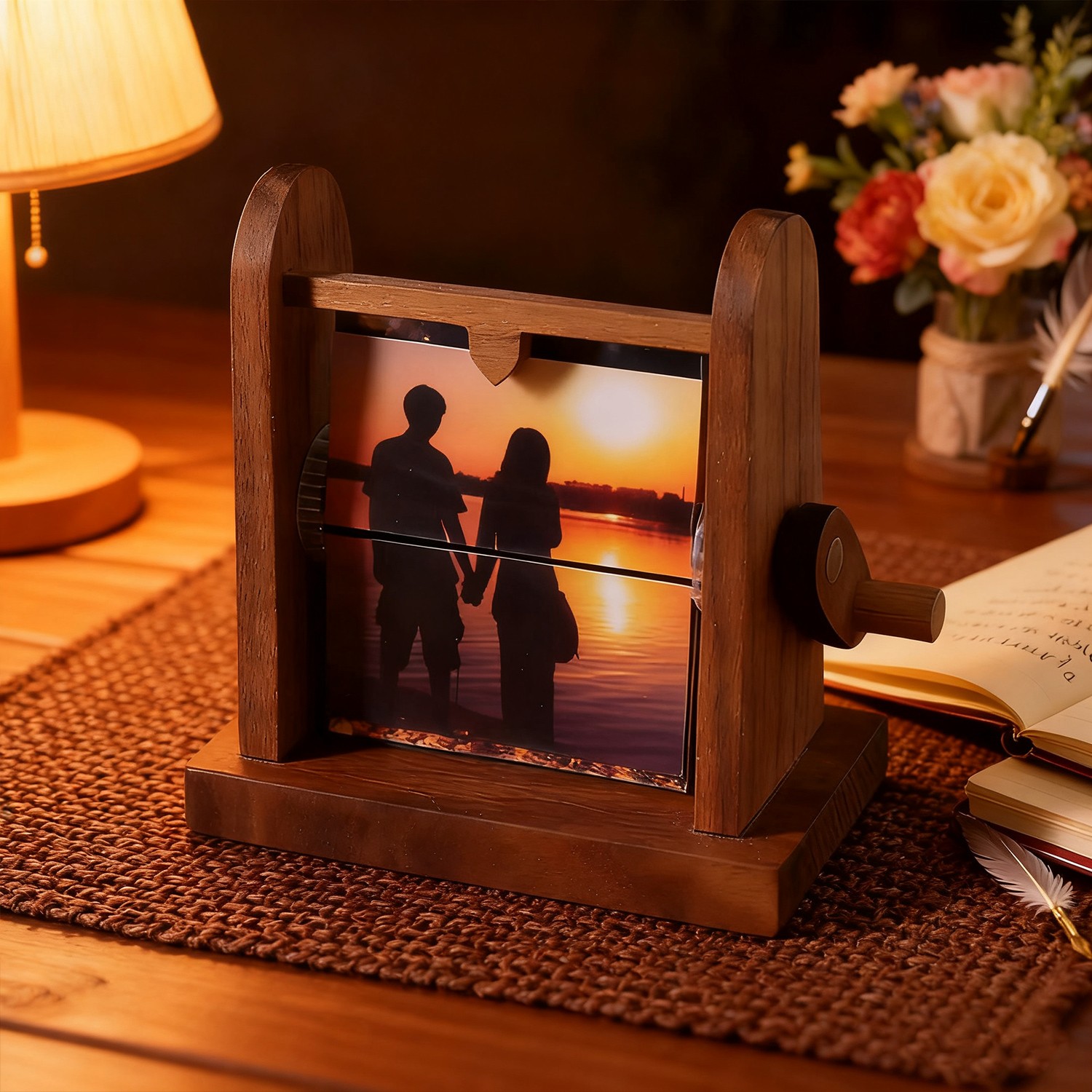 Custom Wooden Photo Flipbook Animation Stand for Couples Unique Anniversary Gift Christmas Gifts
