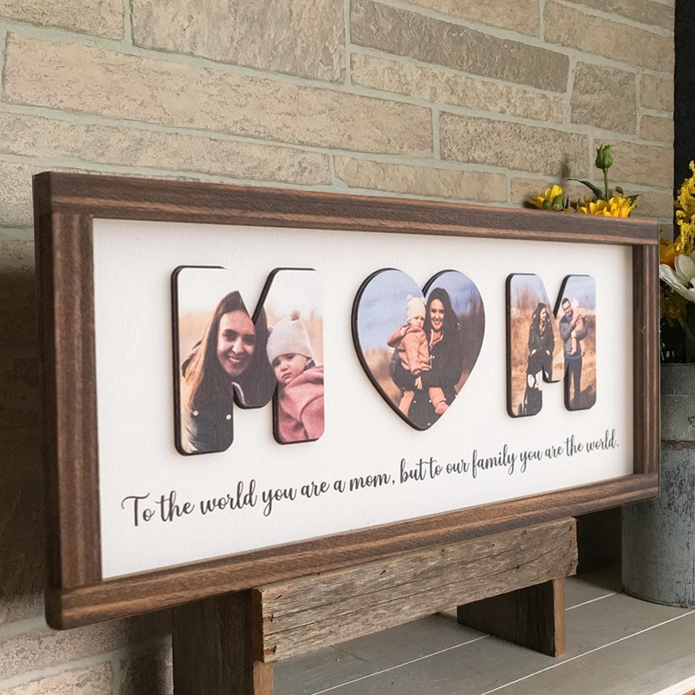 Personalized Wooden Mom Photo Frame Sign Unique Gifts for Mom New Mom Gift Mother's Day Gift Ideas