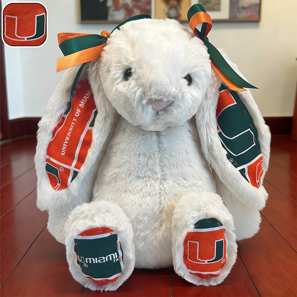 University of Miami Custom Collegiate Bunny Perfect Gift for Students Grads