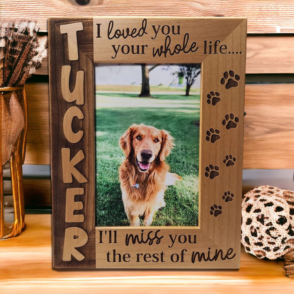 Personalized Dog Memorial Picture Frame with Name Dog Sympathy Gift Pet Loss Gift