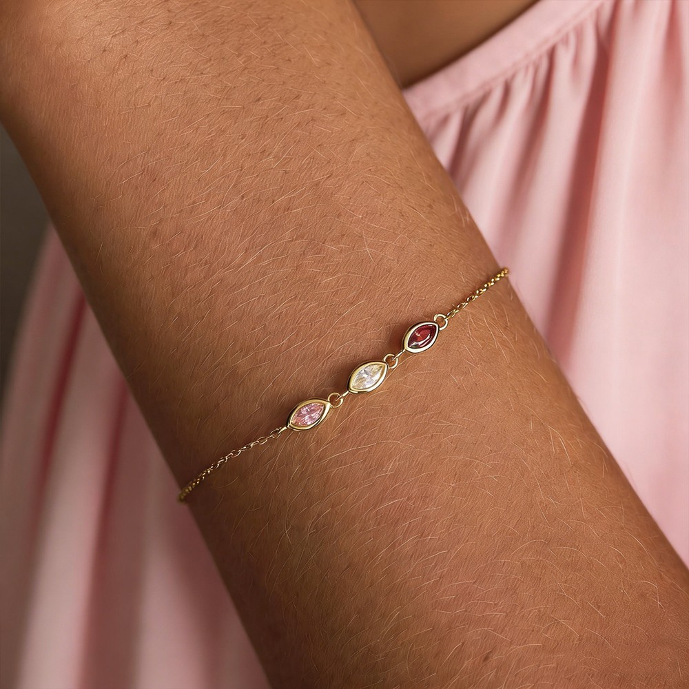 Personalized Women Birthstone Bracelet Unique Gifts for Mom Anniversary Gift for Her Mother's Day Gifts