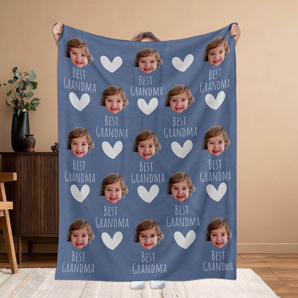 Custom Photo Blanket Unique Gifts for Mom Grandma Mother's Day Gift