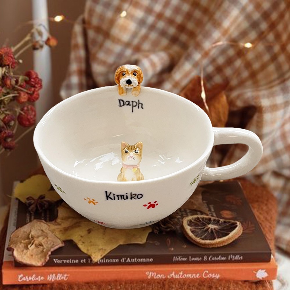 Custom Pet Figure Mug Keepsake Gifts for Pet Lovers Unique Gifts for Dog Owners Cat Lovers