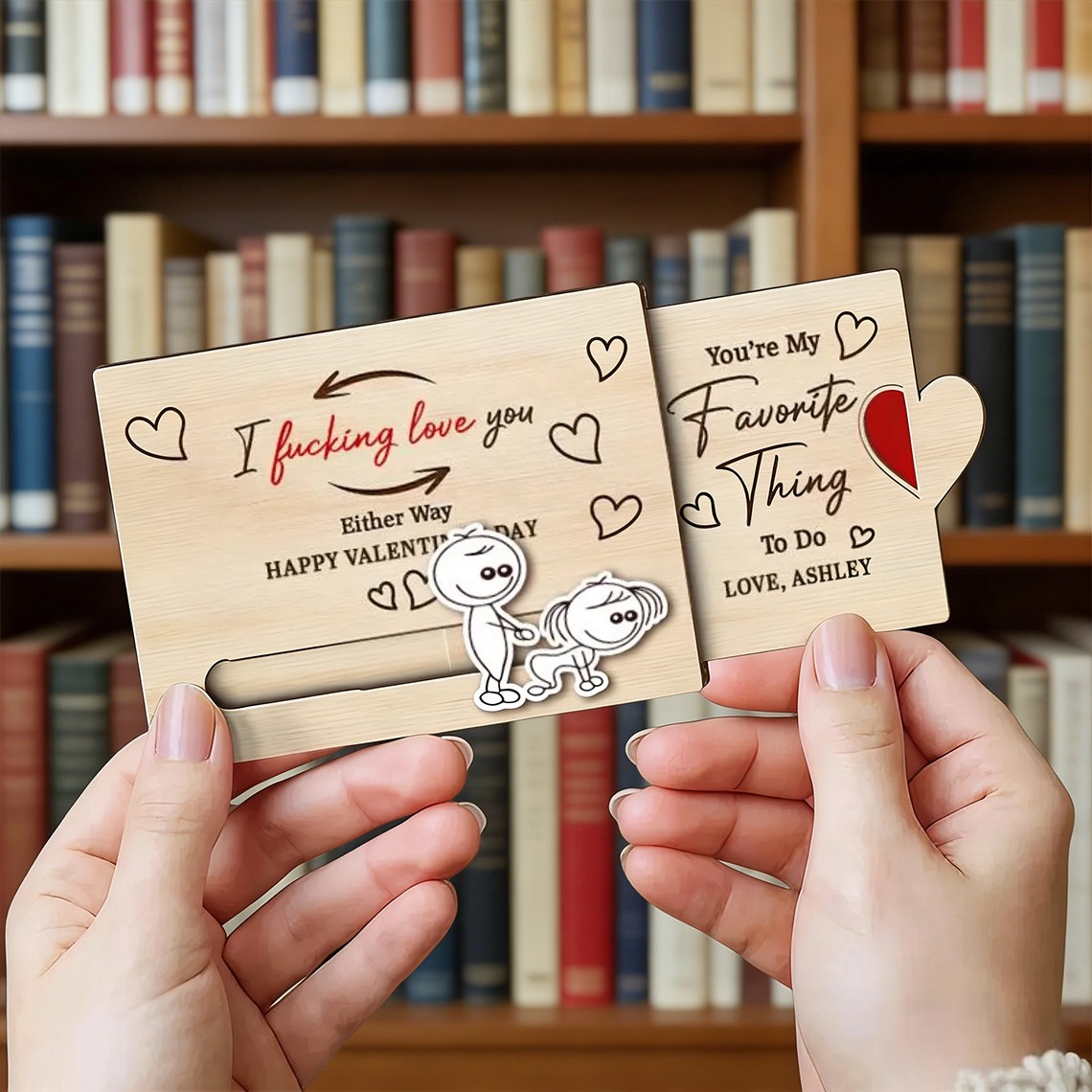 Personalized Valentine's Day Gift Card I Fcking Love You Inappropriate Slider Card for Couples Dirty Valentine's Day Gift