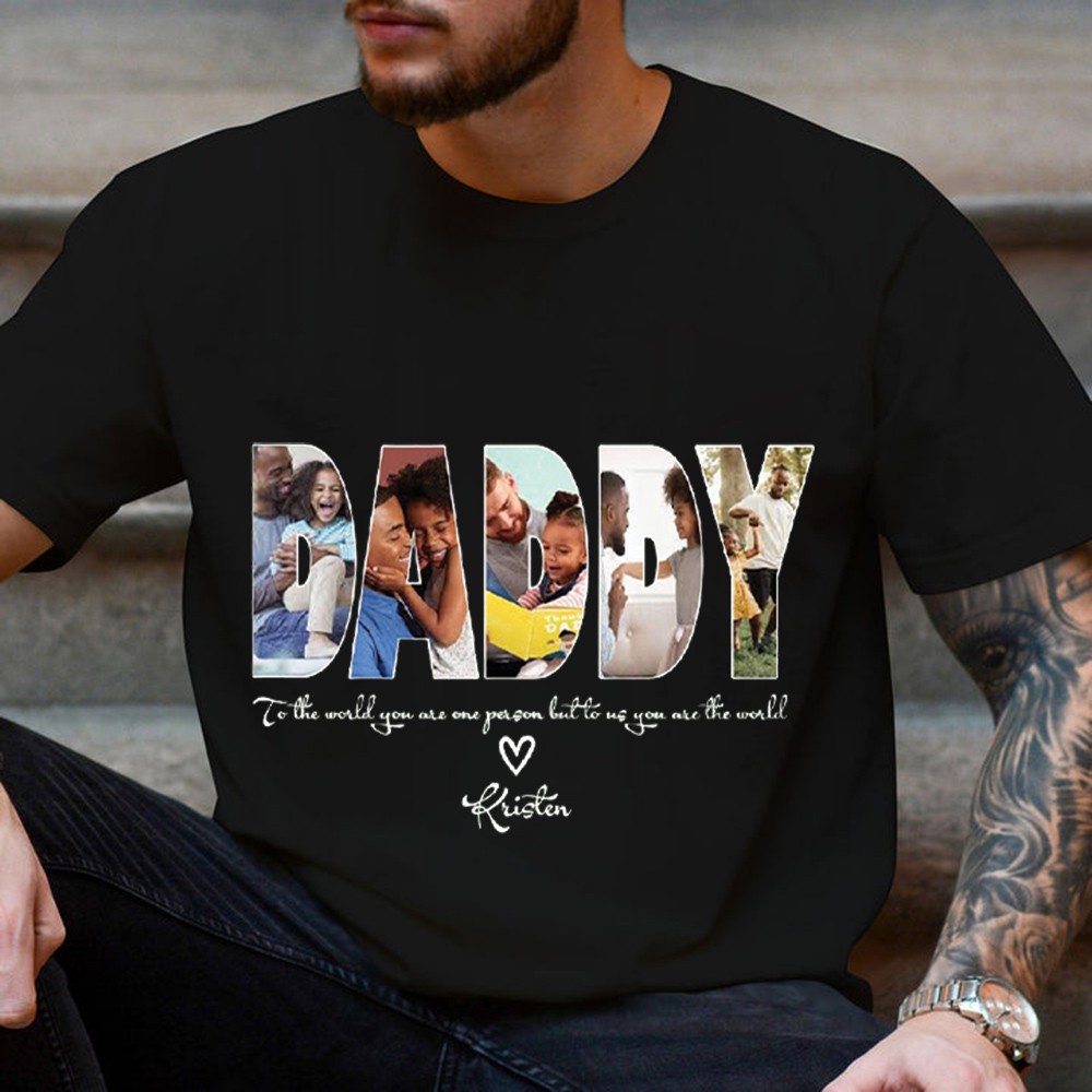 Personalized Daddy Photo Collage T-shirt Sweatshirt Unique Gifts for Dad Father's Day Gift