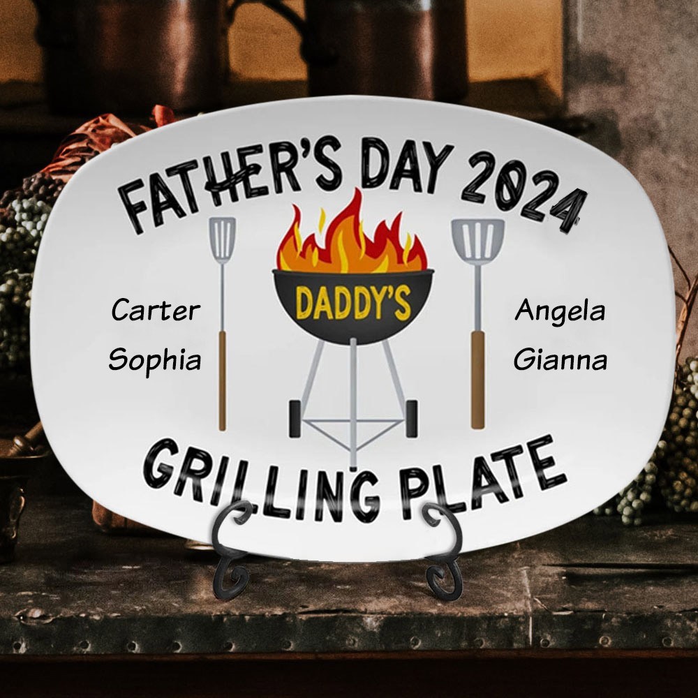 Personalized BBQ Daddy's Grilling Platter Father's Day Gifts
