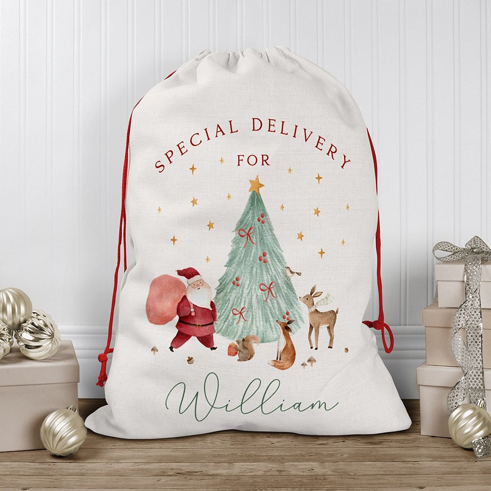 Personalized Christmas Santa Sack Bags with Name Holiday Gift Bag for Kids Unique Christmas Gift Bag
