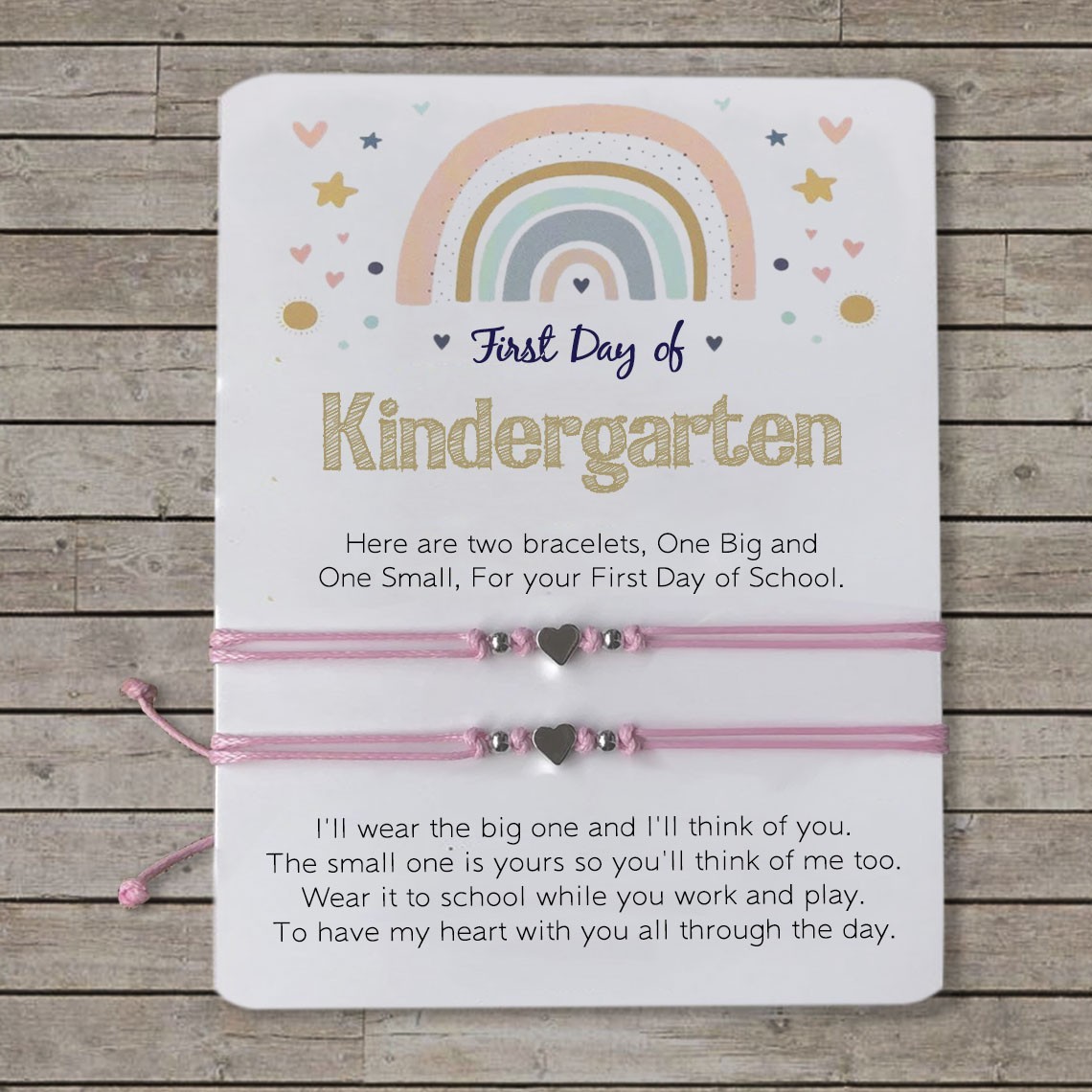 First Day of Kindergarten Mommy and Me Matching Bracelets Back to School Bracelet for Kids