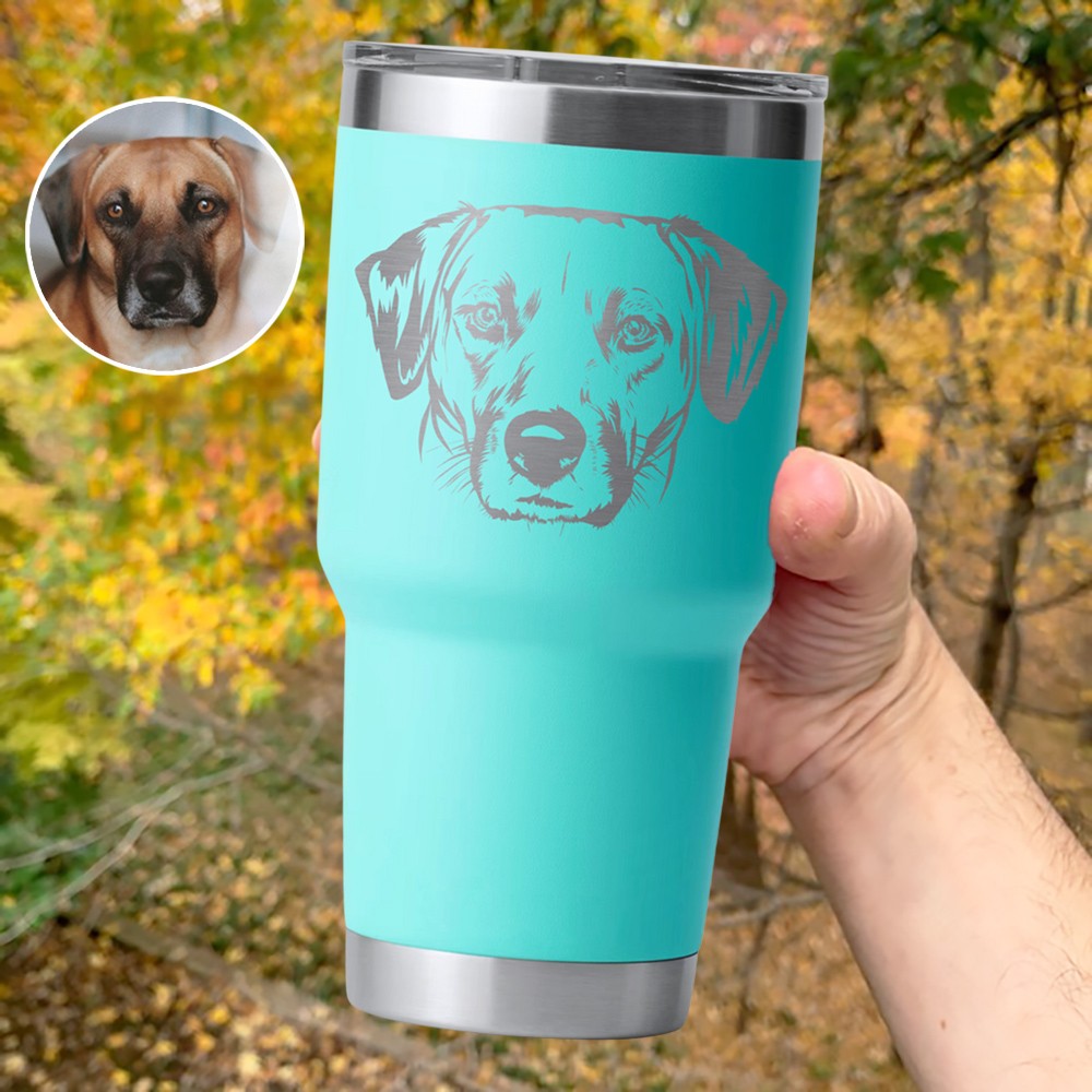Custom Pet Face Tumbler from Photo Gifts for Dog Owners Pet Lovers Keepsake Gift