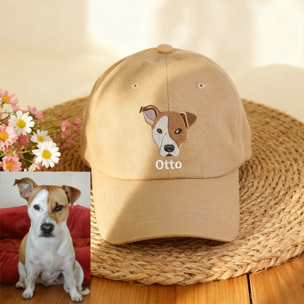 Custom Embroidered Pet Portrait Hat Personalized Dog & Cat Baseball Cap Gift for Dog Owners Pet Lover Gift Christmas Gift