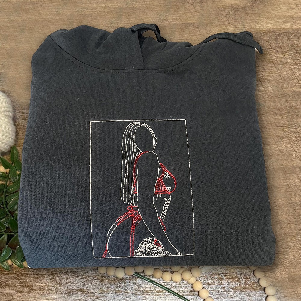 Custom Embroidered Portrait Hoodie from Photo Unique Gift for Couples Valentine's Day Gifts for Boyfriend Anniversary Gift