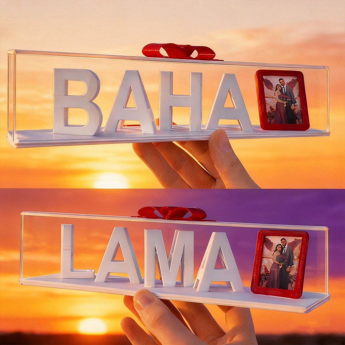 Personalized Couple Dual Name Illusion Love 3D Printed Sign Gift Ideas for Couples Anniversary Gift Valentine's Day Gifts 