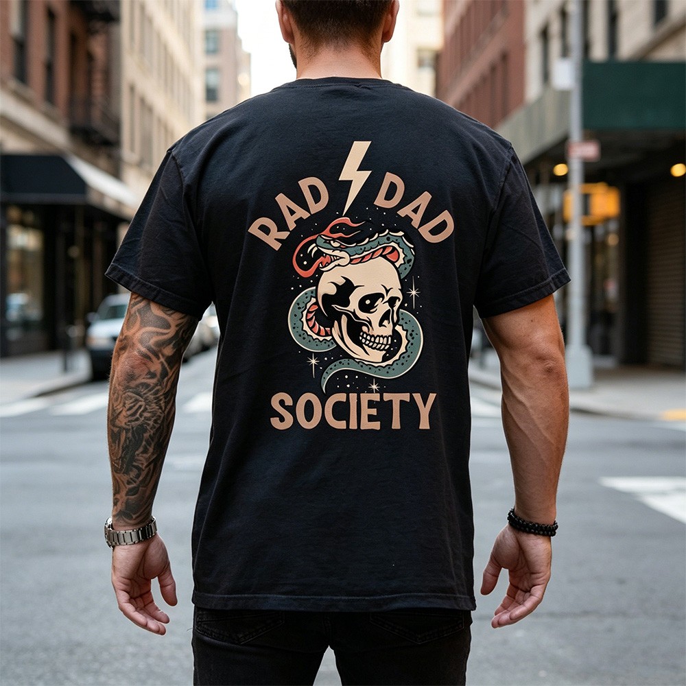 Dad Life T-Shirt – Rad Dad Society Tee, Perfect Gift for Husband, Papa of Boys or Dad of Girls