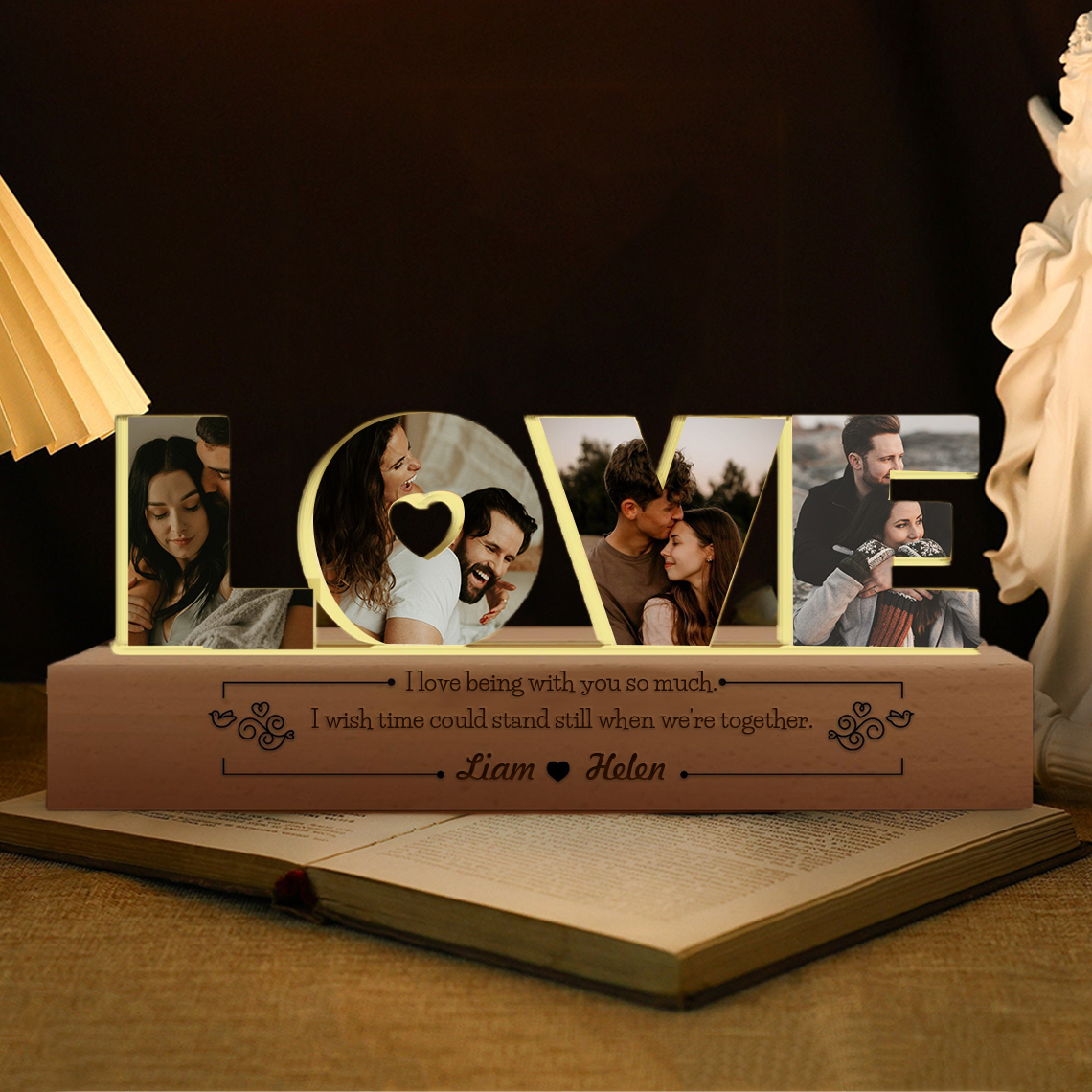 Personalized Couple Photo Collage Night Light Unique Gifts for Couples Anniversary Gift for Wife Valentine's Day Gifts