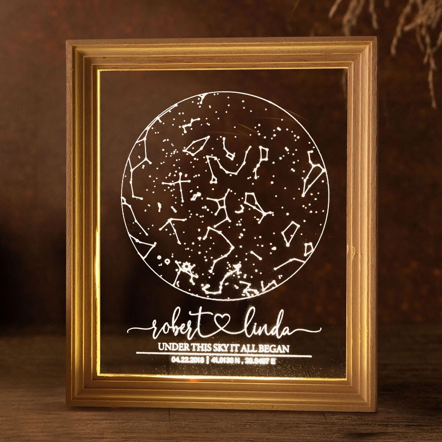 Personalized Constellation Star Map Night Light Stars Chart Anniversary Gift Christmas Gift Ideas