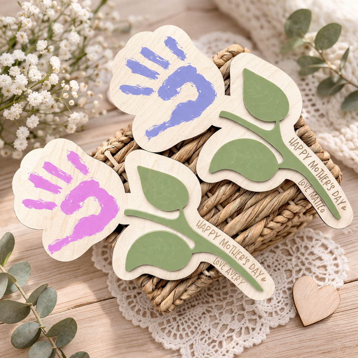 First Mothers Day DIY Handprint Sign Unique Gift for Mom Mother's Day Gifts