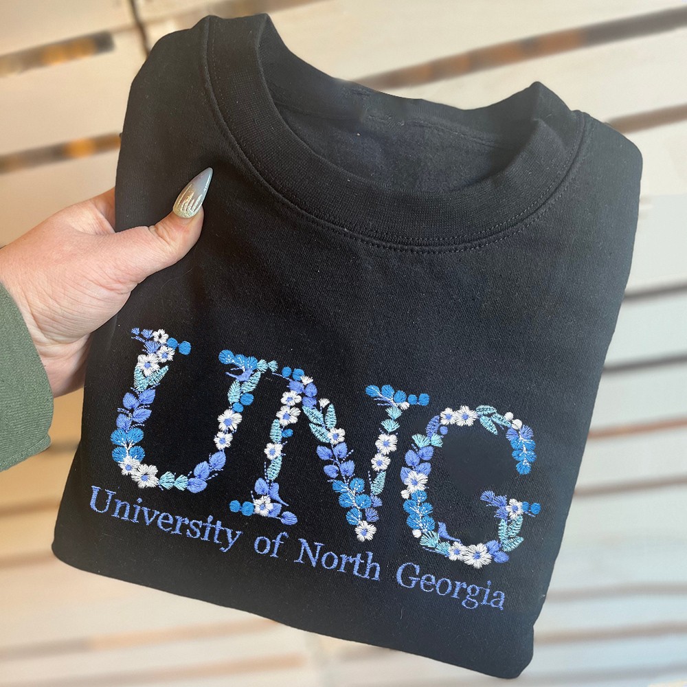 Personalized Embroidered Floral Letter College Sweatshirt Hoodie Perfect Graduation Embroidery Sorority Gift