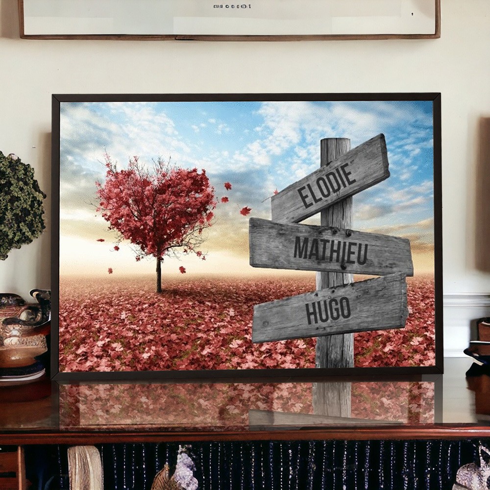 Custom Family Street Sign Canvas Wall Art With Name Framed Family Keepsake Gifts