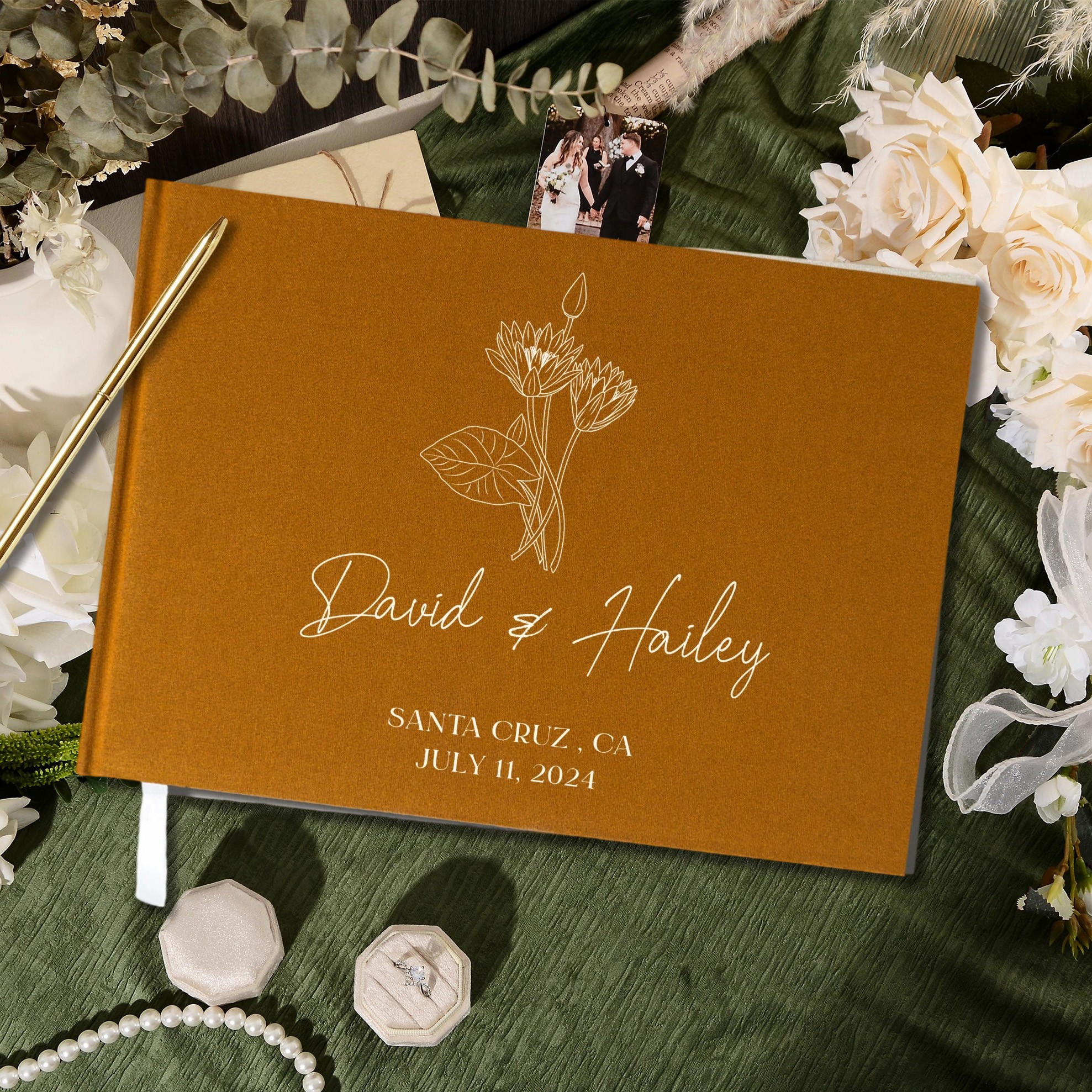 Wedding Guest Book Personalized Sign Book for Reception Unique Keepsake Gift for Wedding Anniversary Gift