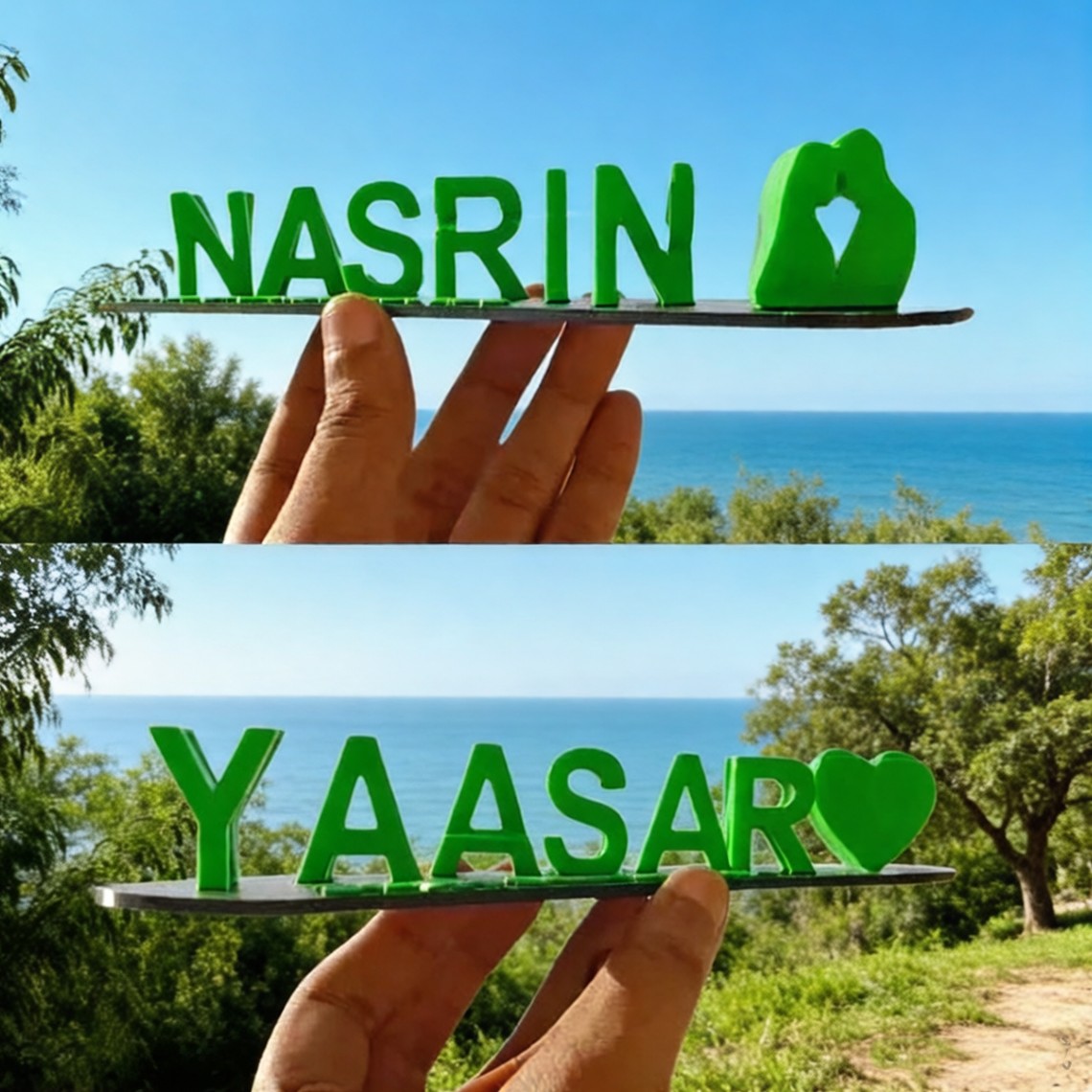 Personalized Couple Dual Name Illusion Love 3D Printed Sign Gift Ideas for Couples Anniversary Gift Valentine's Day Gifts 