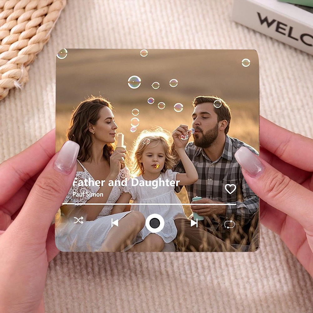 Personalized Music Photo Fridge Magnet for Dad Family Keepsake Gifts Anniversary Gift for Her Him