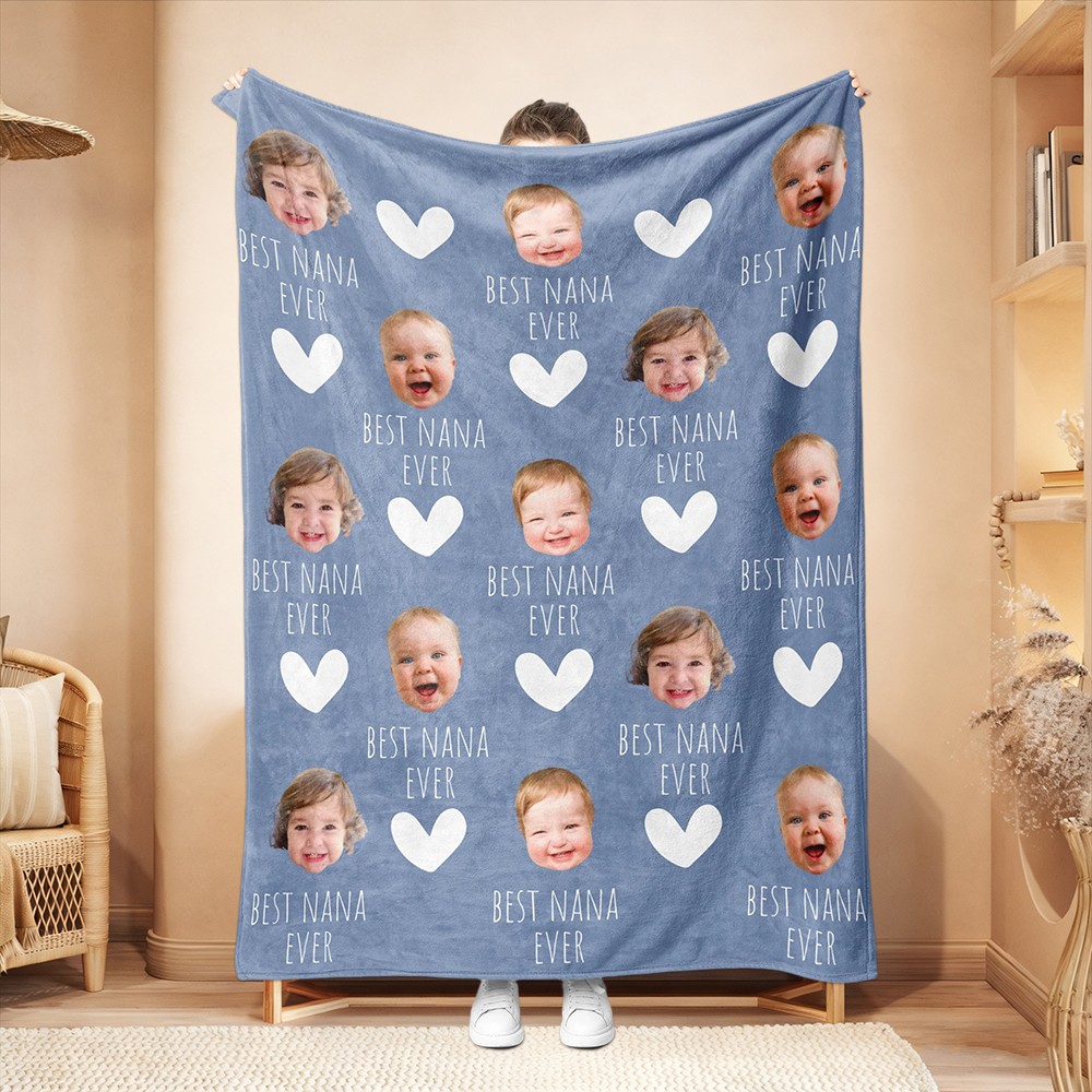 Custom Photo Blanket Unique Gifts for Mom Grandma Mother's Day Gift