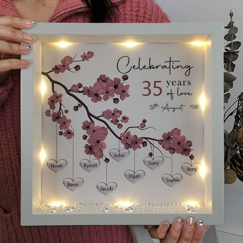Personalized Light Up Family Tree Frame With Names