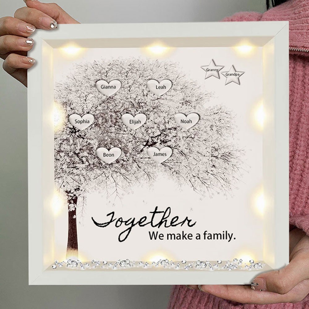 Personalized We Make A Family Tree Light Up Shadow Box