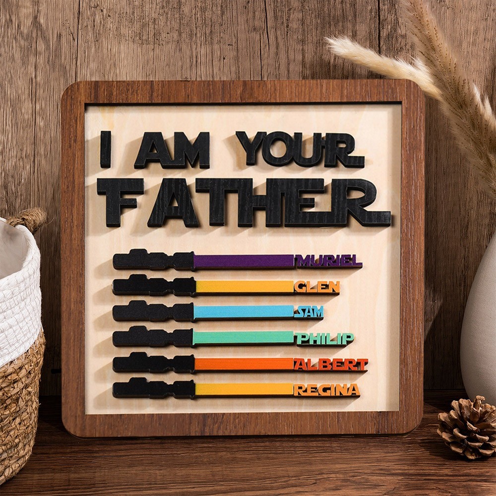 Personalized I Am Your Father Wooden Sign Keepsake for Dad
