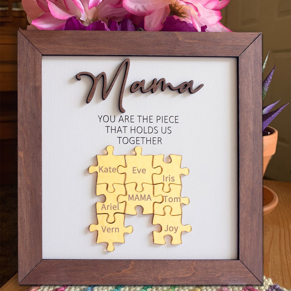Personalized Wooden Name Puzzle Frame for Mama