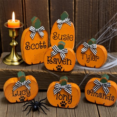 Personalized Grandma's Pumpkin Decor with Kids Names Halloween Gift for Grandma Mom Family Halloween Gifts