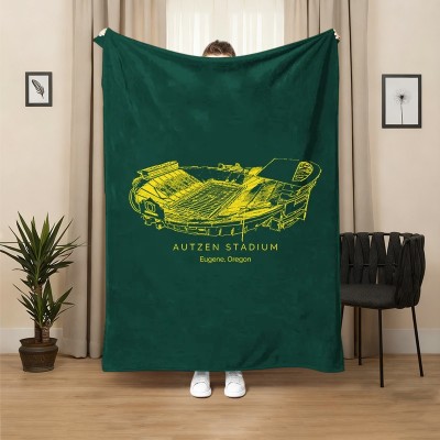 Autzen Stadium Stadium Football Blanket for Game Day Gift for Sport Lovers Christmas Gift