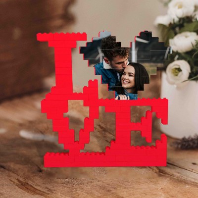 Personalized Love Photo Building Block Puzzle Keepsake Gifts for Couples Valentine's Day Gift Ideas Anniversary Gifts