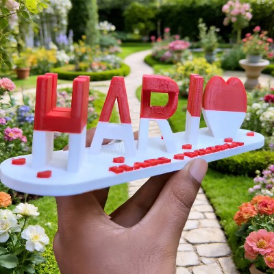 Personalized Couple Dual Name Illusion Love 3D Printed Sign Gift Ideas for Couples Anniversary Gift Valentine's Day Gifts 