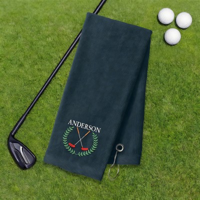 Personalized Embroidered Golf Towel with Name Golf Accessories for Him Golf Lover Gifts Birthday Gift Ideas