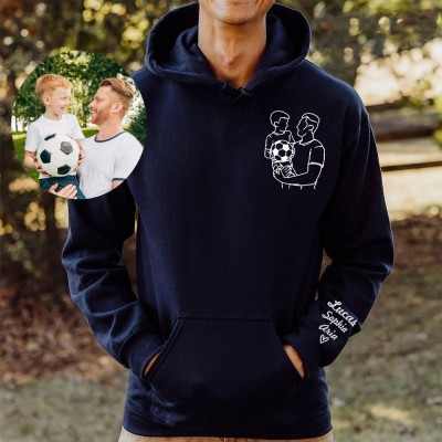 Personalized Photo Portrait Hoodie Sweatshirt for Dad New Dad Gift Father's Day Gifts