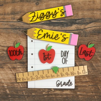 Custom First/100th/Last Day of School Interchangeable Photo Prop Back to School Gifts for Kids