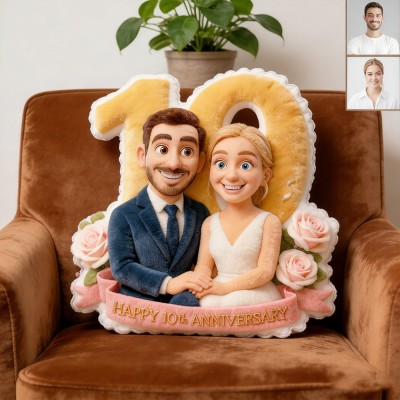 Personalized Couple Portrait Pillow 10th Anniversary Gifts Valentine's Day Gift Ideas