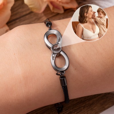 Custom Photo Projection Bracelet With Picture Inside Memorial Gift For Mom Anniversary Gifts for Her