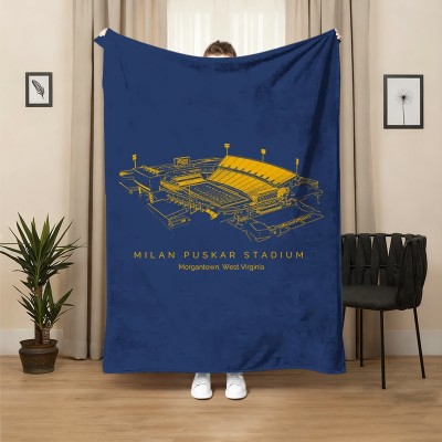 Milan Puskar Stadium Football Blanket for Game Day Gift for Sport Lovers Christmas Gift