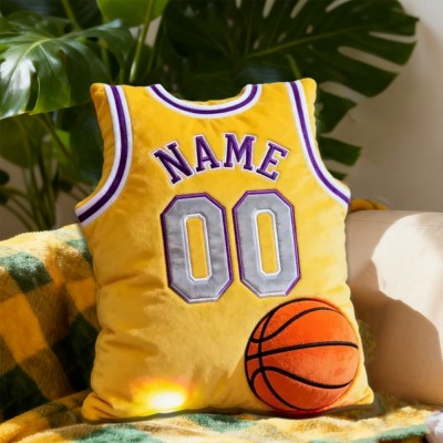 Personalized Basketball Jersey Pillow With Custom Name Basketball Fans Gifts Christmas Gift for Basketball Lover