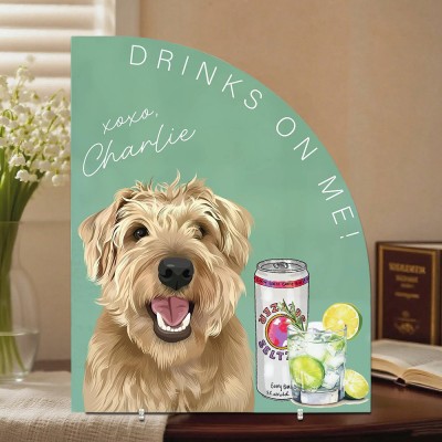 Pet Signature Drink Bar Menu Custom Pet Portrait Wedding Bar Sign Open Bar Dog Sign