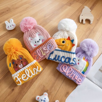 Personalized Kids Knit Beanie Hat with Name Gifts for Kids Christmas Gift Ideas