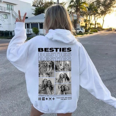 Personalized BESTIES Sweatshirt with Photos Unique Gifts for Her Keepsake Gift for Friends