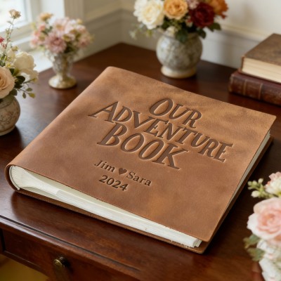 Personalized Our Adventure Book Scrapbook Leather Photo Album Gift for Couples Anniversary Gift for Him Her Anniversary Gifts