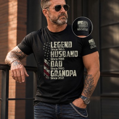 Personalized Legend Husband Dad Grandpa Shirt – Custom Father's Day Tee with Nickname & Year