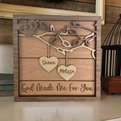 Personalized Family Tree Wood Sign with Names Anniversary Gift for Wife Keepsake Gifts for Couple