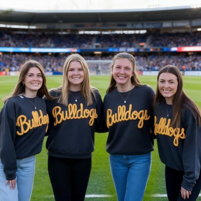 Custom Chenille Embroidered Team Sport Sweatshirt with Game Day Fuzzy Letter Unique Gift for Game Day