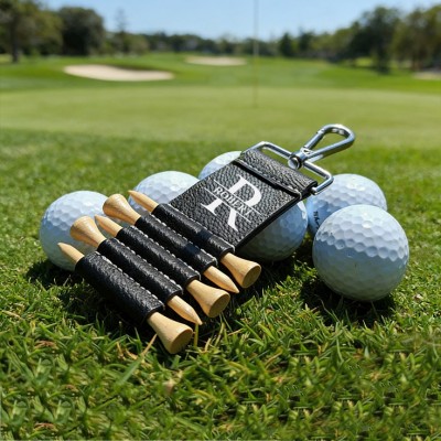 Personalized Engraved Leather Golf Bag Tag for Men Golf Tee Holder Gift for Golf Lovers Anniversary Gift Valentine's Day Gifts